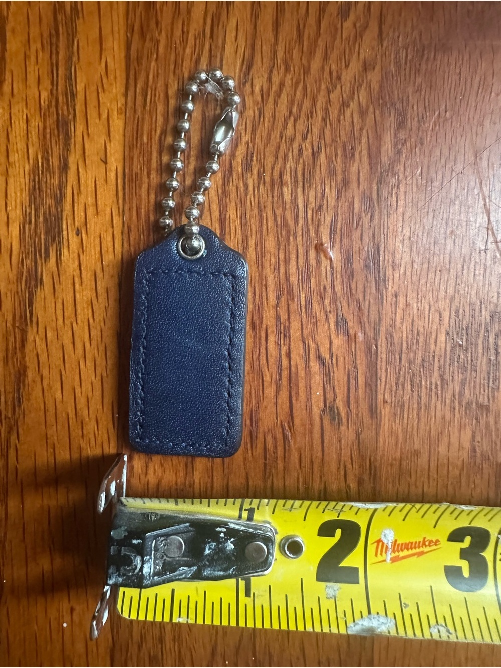 2”COACH Dark Purple Patent Leather Nickel Key Fob Bag Charm Keychain Hang Tag - Picture 4 of 4